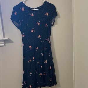 H&M Black Dress with Pink Floral Pattern